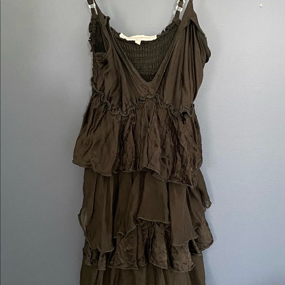 La Fée Maraboutee Black Silk Ruffle Dress - Picture 2 of 10